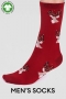 MENS Christmas Stag GOTS Organic Cotton Socks in Red