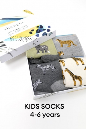 KIDS Zoological 4 Bamboo Organic Cotton Socks Box