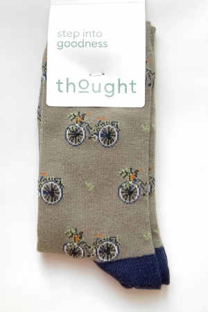 Josie Bike Bamboo Organic Cotton Socks in Olive Green