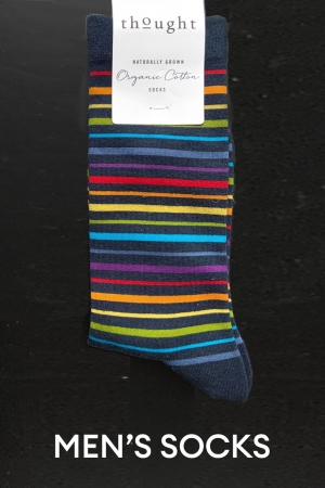 MENS Rainbow Stripes GOTS Organic Cotton Socks