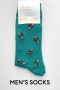 MENS Bee Bamboo Socks in Peacock Green