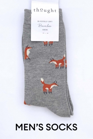 MENS Syd Fox Bamboo Organic Cotton Socks in Grey Marle