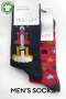 MENS Onyx Rocket 2 GOTS Organic Cotton Socks in Navy & Red