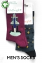 MENS Onyx Rocket 2 GOTS Organic Cotton Socks in Purple Fig & Slate Blue