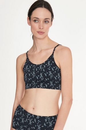 Enid Bamboo Organic Cotton Bralet in Midnight Navy