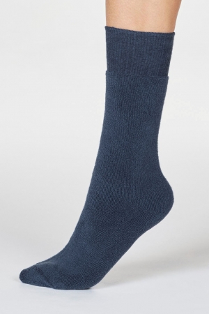 Bobbie Walker Organic Cotton Thick Socks in Blue Slate