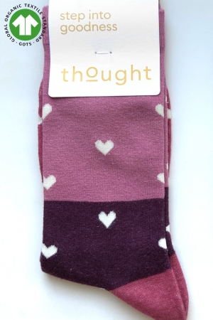 Nova Heart GOTS Organic Cotton Socks in Dusty Rose Pink
