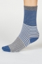 Kathleen Stripe Bamboo Socks in Dark Grey Marle