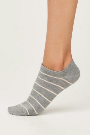 Classic Bamboo Organic Cotton Ankle Socks in Grey Marle