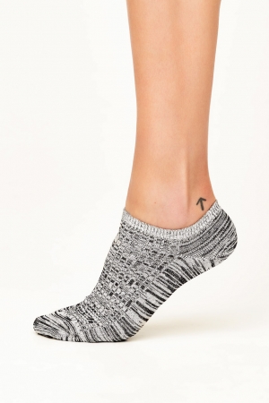 Space Dye Paper Organic Cotton Ankle Socks in Dark Grey