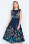 Woodland Animal Cotton Dress in Navy