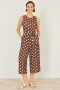 Polka Dot Culotte Jumpsuit in Brown