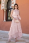 Set Taylor in Embroidery Voile Top & Skirt in Pink