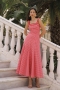 Aqua Seersucker Cotton Dress in Red