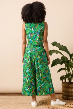 Simone Tropical Jungle Cotton Jumpsuit
