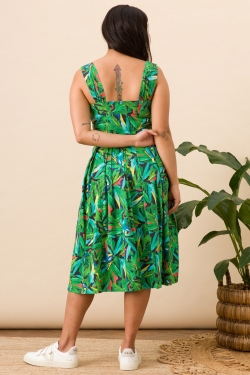 Jenny Tropical Jungle Cotton Sun-Dress