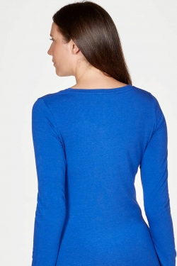 Essential Bamboo Jersey Long Sleeve Top in Mazarine Blue