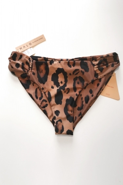 Miyanna Ruched Bikini Bottom in Leopard ECONYL® Vita