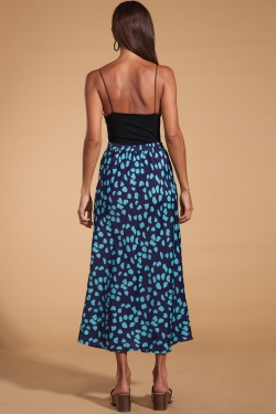 Renzo Skirt in Ice Blue on Navy Cloud