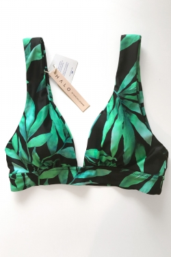Tamika Bralette Bikini Top in Watercolour Green Leaf ECONYL® Vita