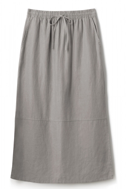 Hadley Hemp Tie-Front Skirt in Elephant Grey