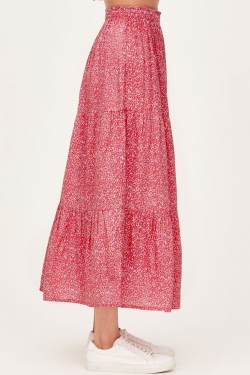 Miriam Ecovero™ Long Skirt in Berry Pink