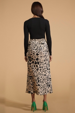 Renzo Skirt in Smudge Leopard