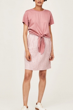 Azalea Yarn-Dye Stripe Natural Hemp Skirt