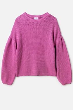 Olwen Organic Cotton Chunky Knit Top in Violet