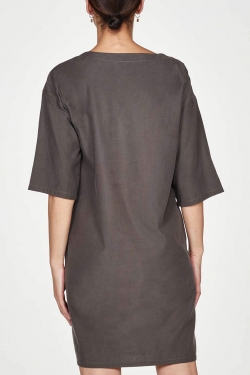 Florrie Tencel™ Organic Cotton Tunic-Dress Walnut Grey
