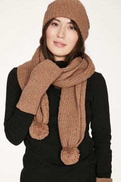 Potto Wool Organic Cotton Blend Beanie in Camel