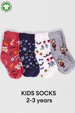 KIDS Noel GOTS Organic Cotton Christmas Socks Box