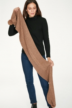 Potto Wool Organic Cotton Blend Scarf in Camel