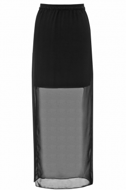 Sleek and Sheer Maxi skirt black