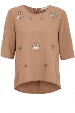 Art Deco Embellished top taupe