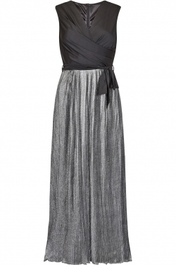 Metallic Skirt Maxi Dress black/silver