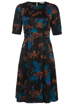 Meredith Deco Leopard Satin Dress