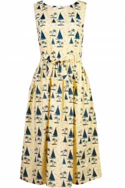 Brigitte Yacht Print Cotton Dress
