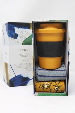 Jade Pla & Bamboo Reusable Coffee Cup & Socks Gift Box