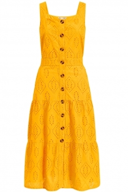 Broderie Anglaise Cotton Sun-Dress in Yellow