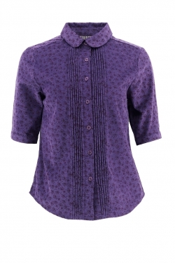 Luna Meadow Print Corduroy Shirt in Purple