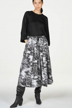 Forestiere Organic Cotton Modal Midi Skirt