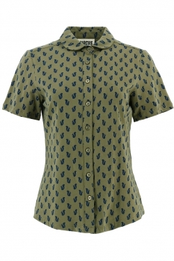 Squirrel Print Blouse in Green