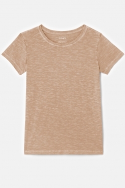 GOTS Organic Cotton Vegetable Dyed T-Shirt in Brown Beige