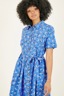 Dalmatian Print Shirt-Dress With Pockets