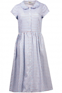 Jazz Daisies Cotton Dress in Forget Me Not