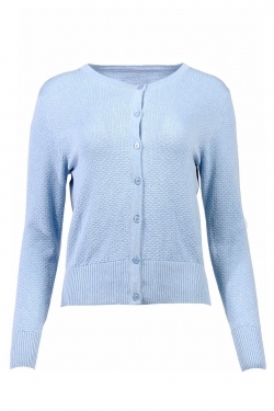 Waffle Organic Cotton Knit Cardigan in Colony Blue