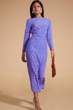 Estella Midaxi Dress in Odd Dot Amparo Blue