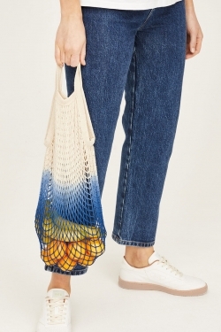 Essential Organic Cotton Dip-Dye Shopper Bag in Cobalt Blue