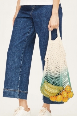 Essential Organic Cotton Dip-Dye Shopper Bag in Foam Green